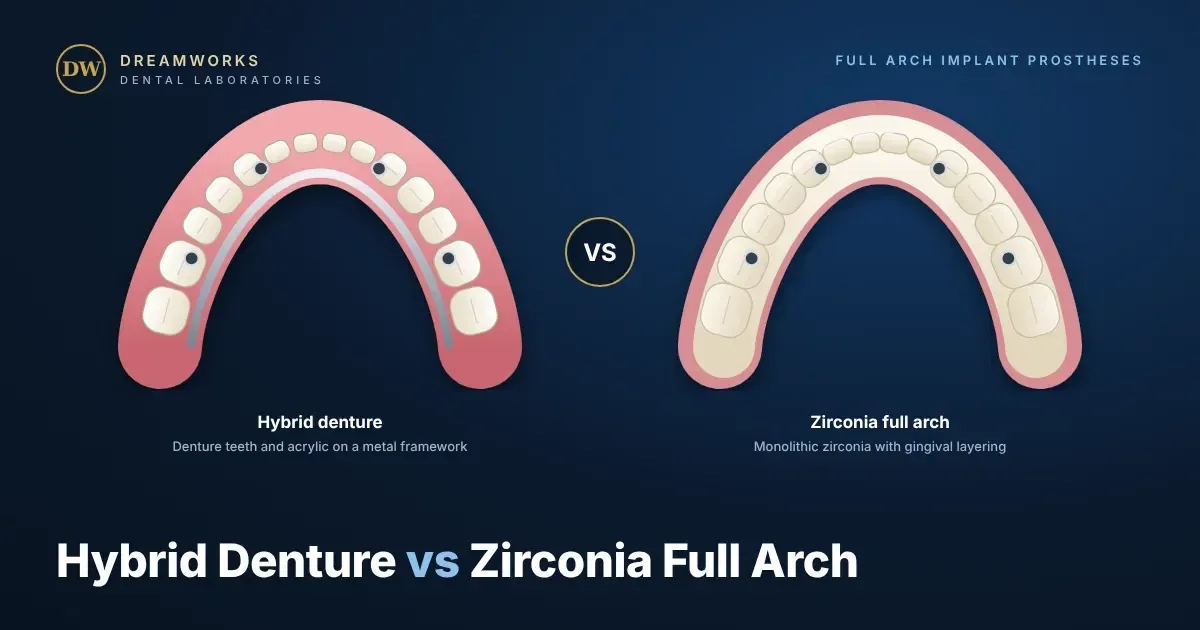 Hybrid Denture vs Zirconia Full Arch: How to Choose the Final Prosthesis