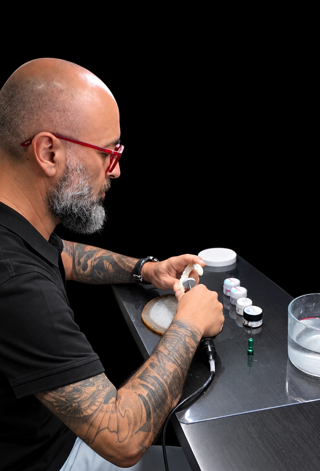 Technician at work at DreamWorks Dental Laboratories in Delray Beach, FL